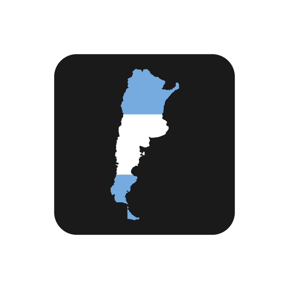 Carte de l'Argentine silhouette avec drapeau sur fond noir vecteur