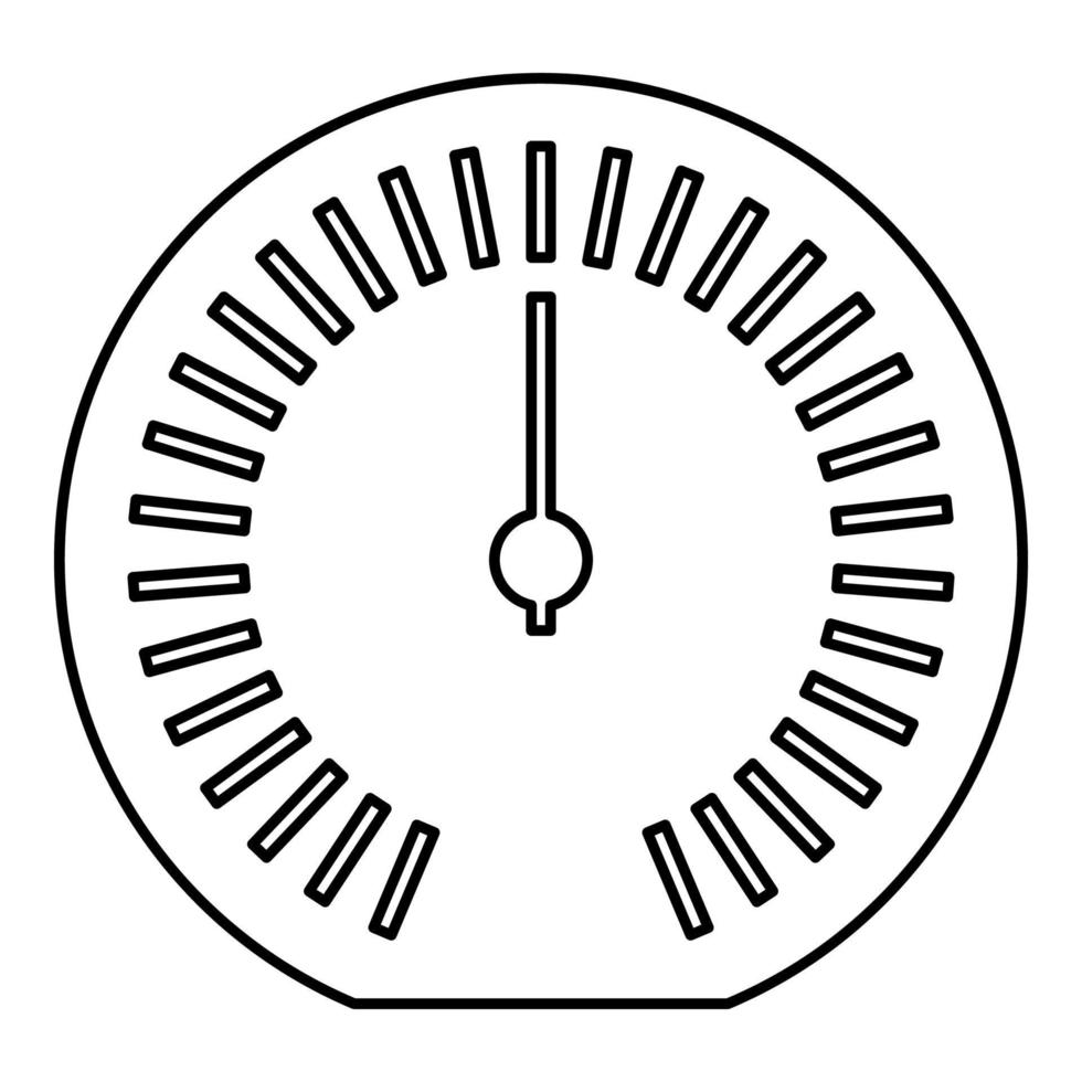 compteur de vitesse odomètre compteur de vitesse mètre contour contour ligne icône illustration vectorielle de couleur noire image style plat mince vecteur