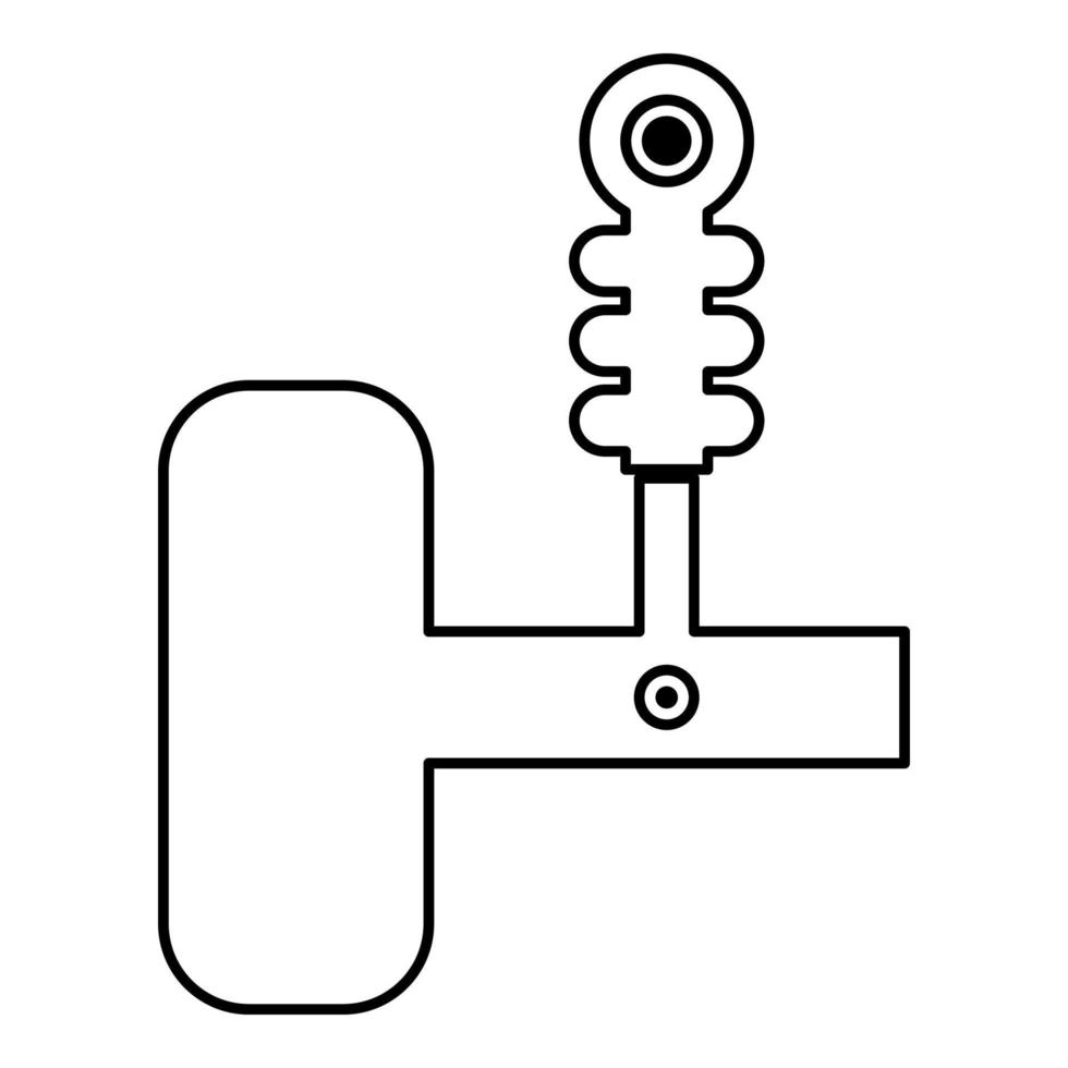 automobile suspension amortisseur ressort pneumatique voiture partie auto contour contour ligne icône noir couleur illustration vectorielle image mince style plat vecteur