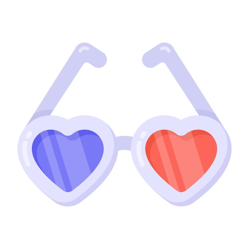une icône de téléchargement premium de lunettes de coeur vecteur