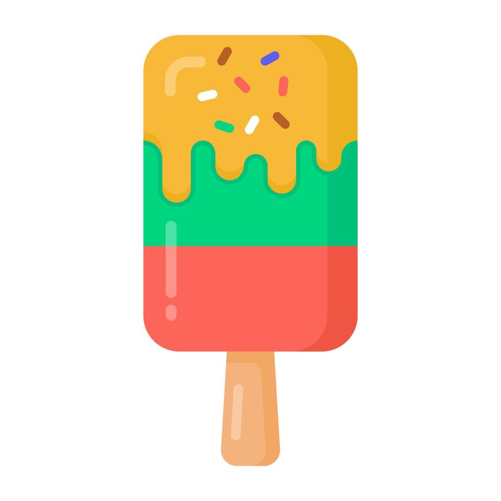 une icône plate de bonbons glacés popsicle vecteur