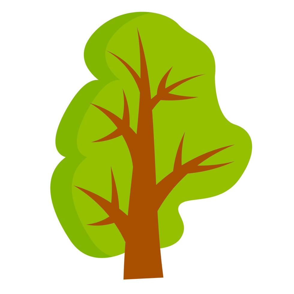dessin animé arbre vert isolé sur fond blanc vecteur