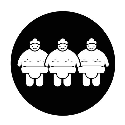 Icône de peuple sumo wrestling vecteur