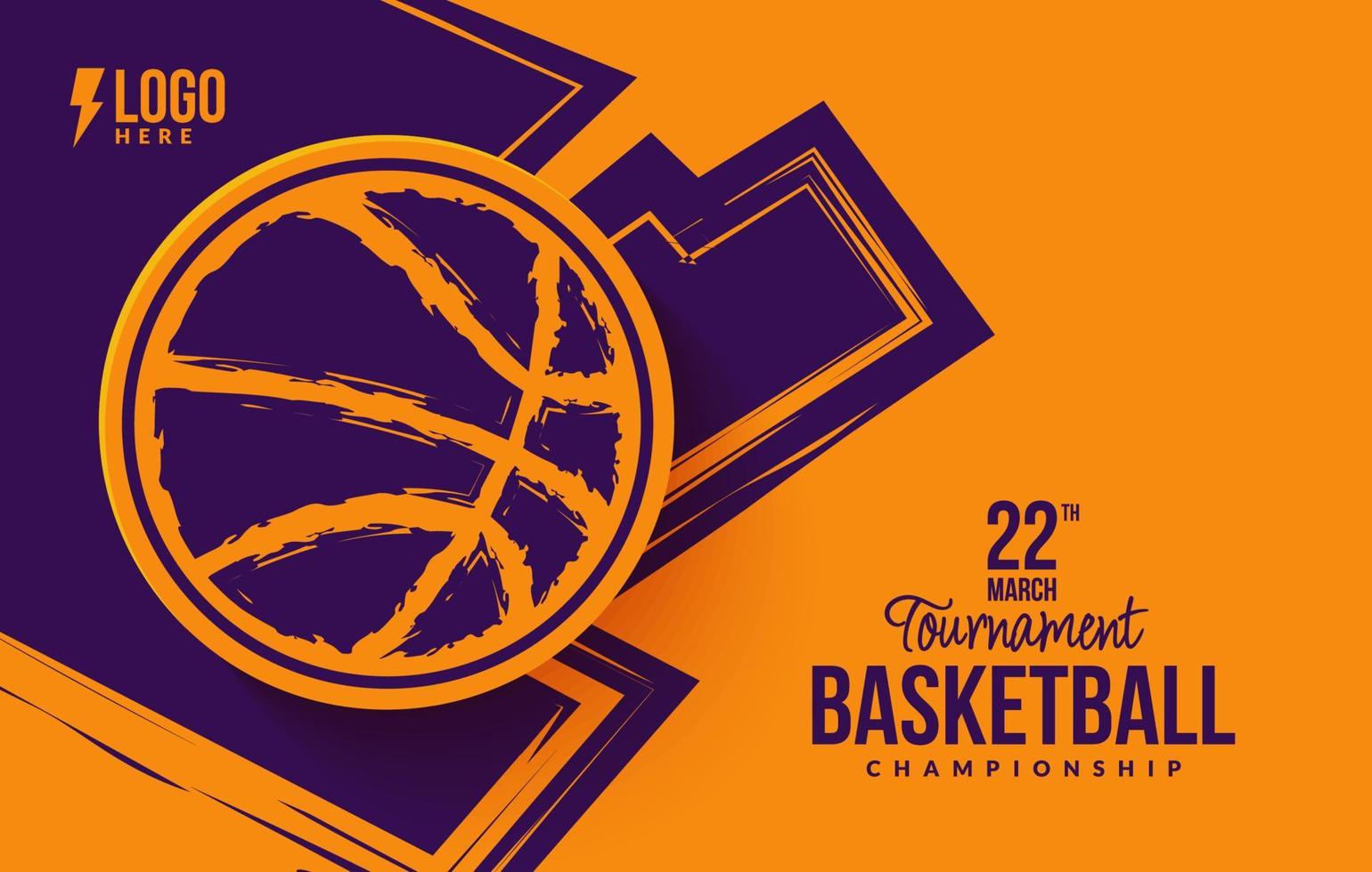fond de tournoi de basket-ball, conception de modèle de symbole de sport abstrait, bannière pour illustrations vectorielles d'événements sportifs vecteur