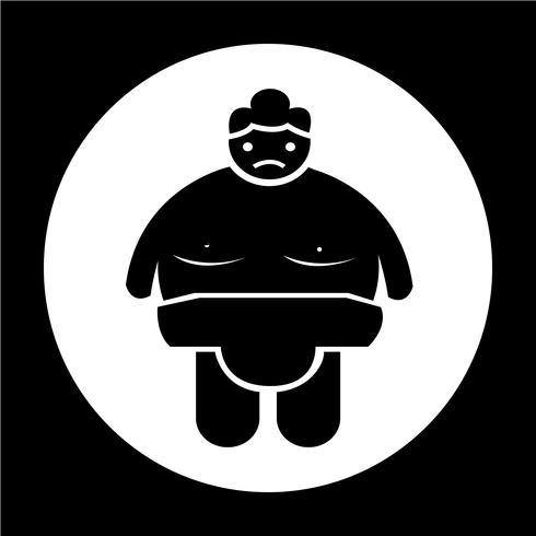 Icône de peuple sumo wrestling vecteur