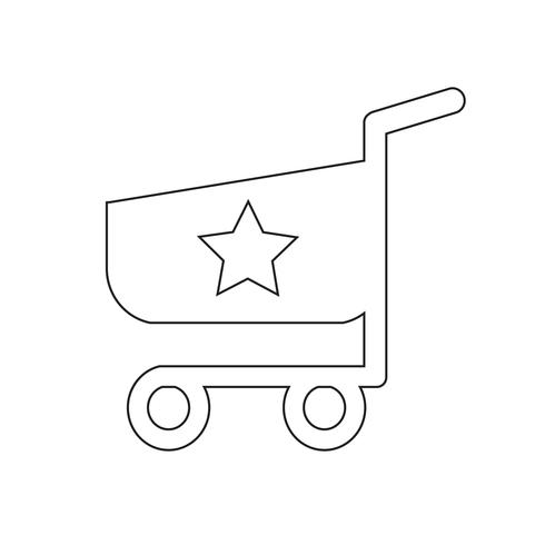 icône de chariot de caddie vecteur