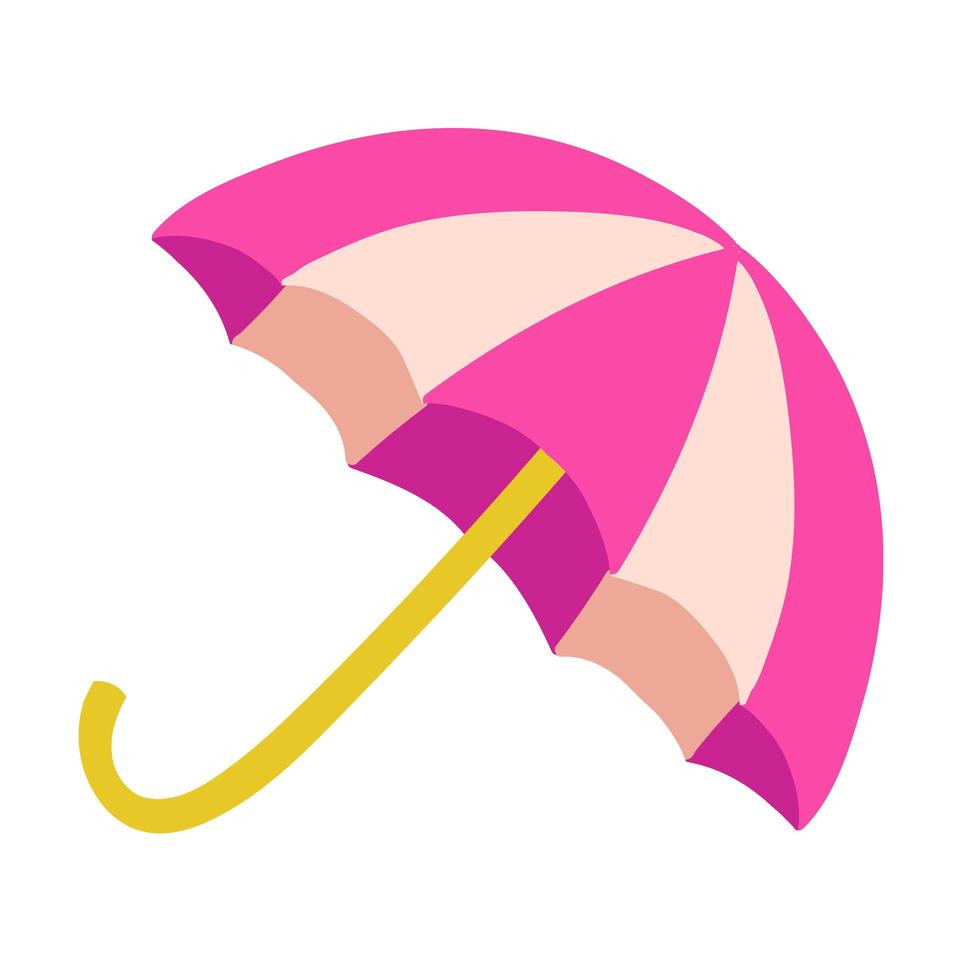 icône de parapluie rose avec poignée jaune. illustration vectorielle vecteur