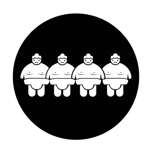 Icône de peuple sumo wrestling vecteur