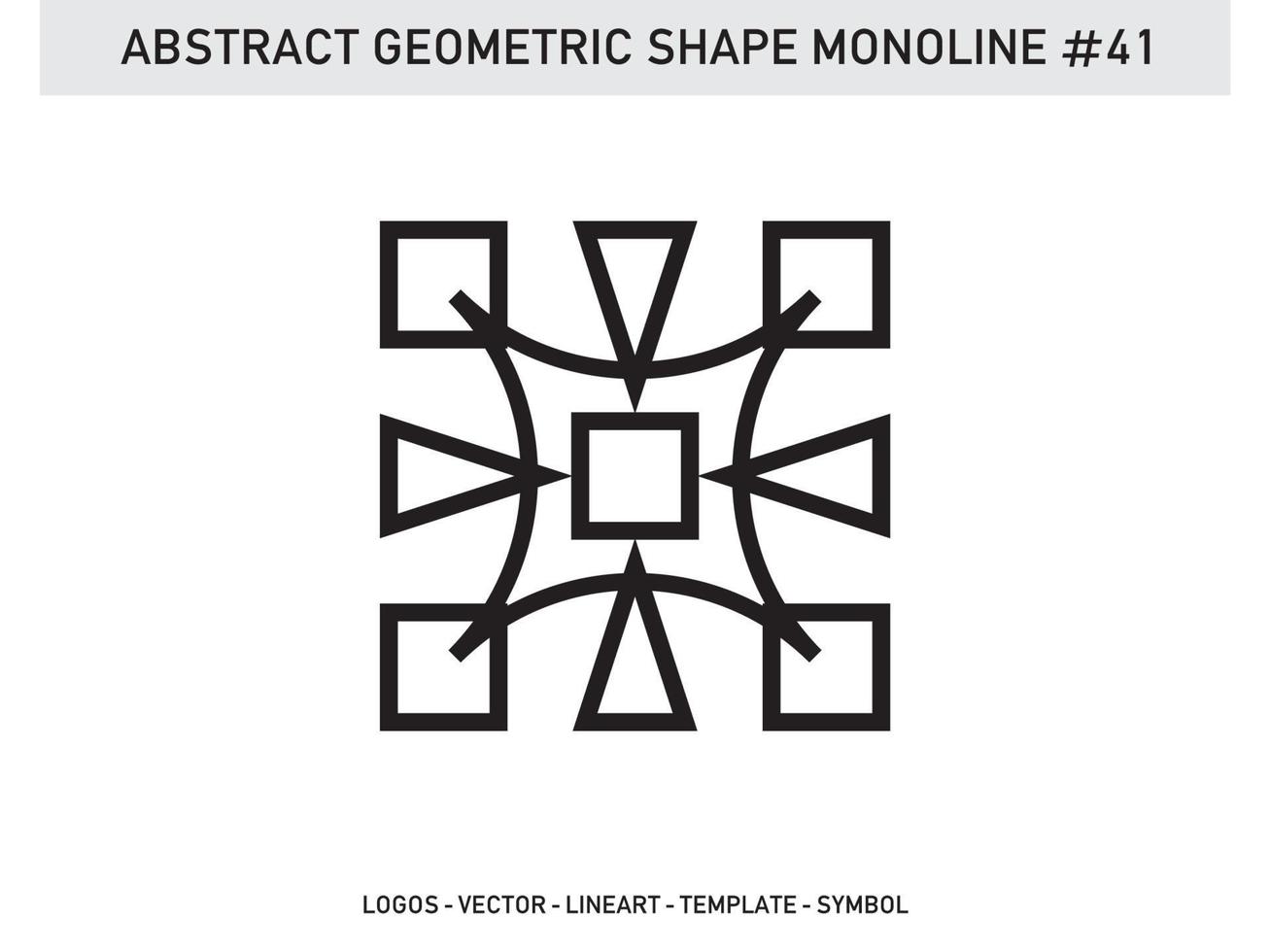contour de ligne géométrique monoline linéaire pour la conception sans carreaux vecteur