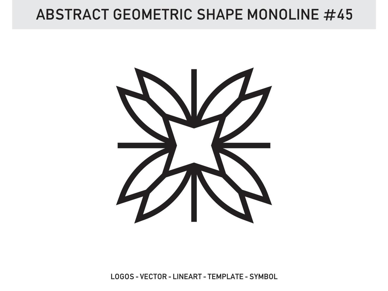 contour de lineart de tuile de conception géométrique monoline vecteur