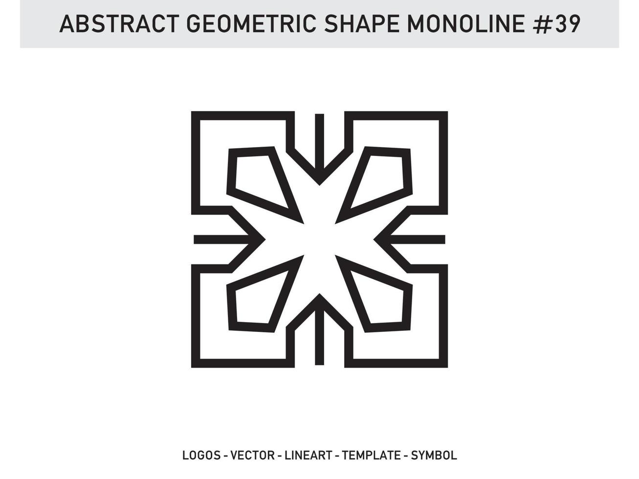 tuile de conception de contour de ligne monoline géométrique abstraite gratuite vecteur
