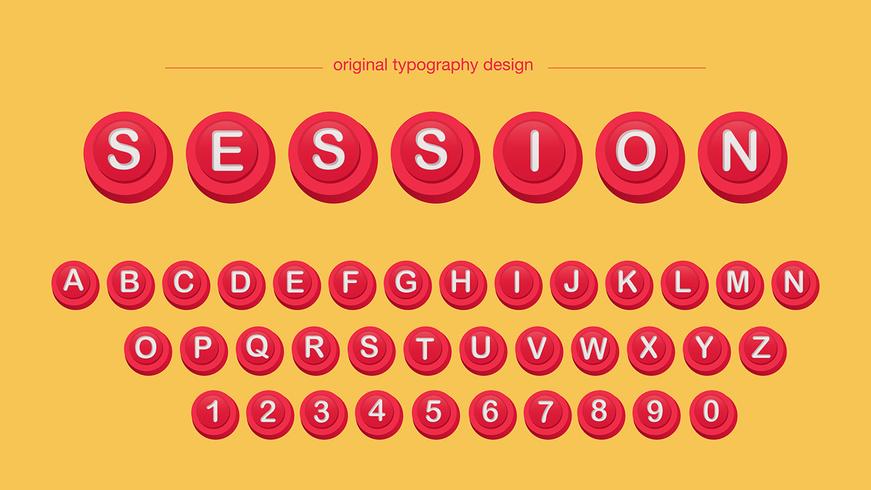 Typographie des boutons rouges vecteur