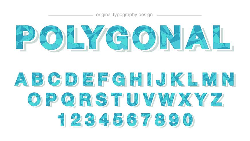 Design de typographie bleu bas poly vecteur