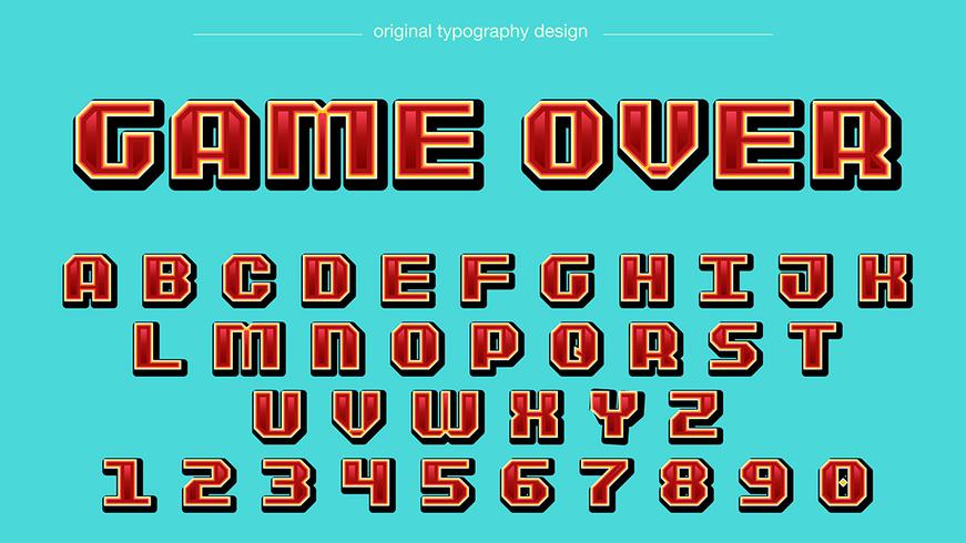 Typographie Red Pixel Square vecteur