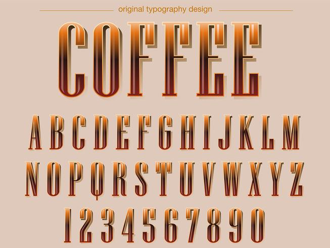 Typographie Serif de couleurs marron vecteur