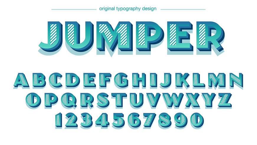 Typographie rétro bleu audacieux vecteur