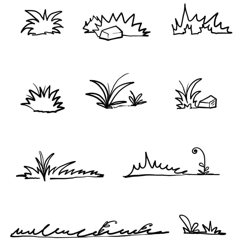 vecteur d'illustration d'herbe doodle dessiné à la main