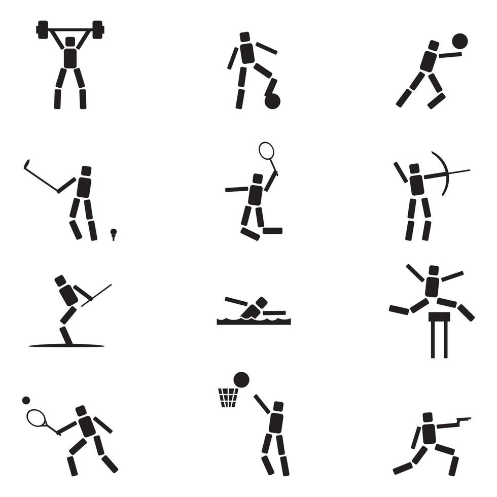 ensemble de graphiques vectoriels modernes d'une collection d'icônes de sport vecteur