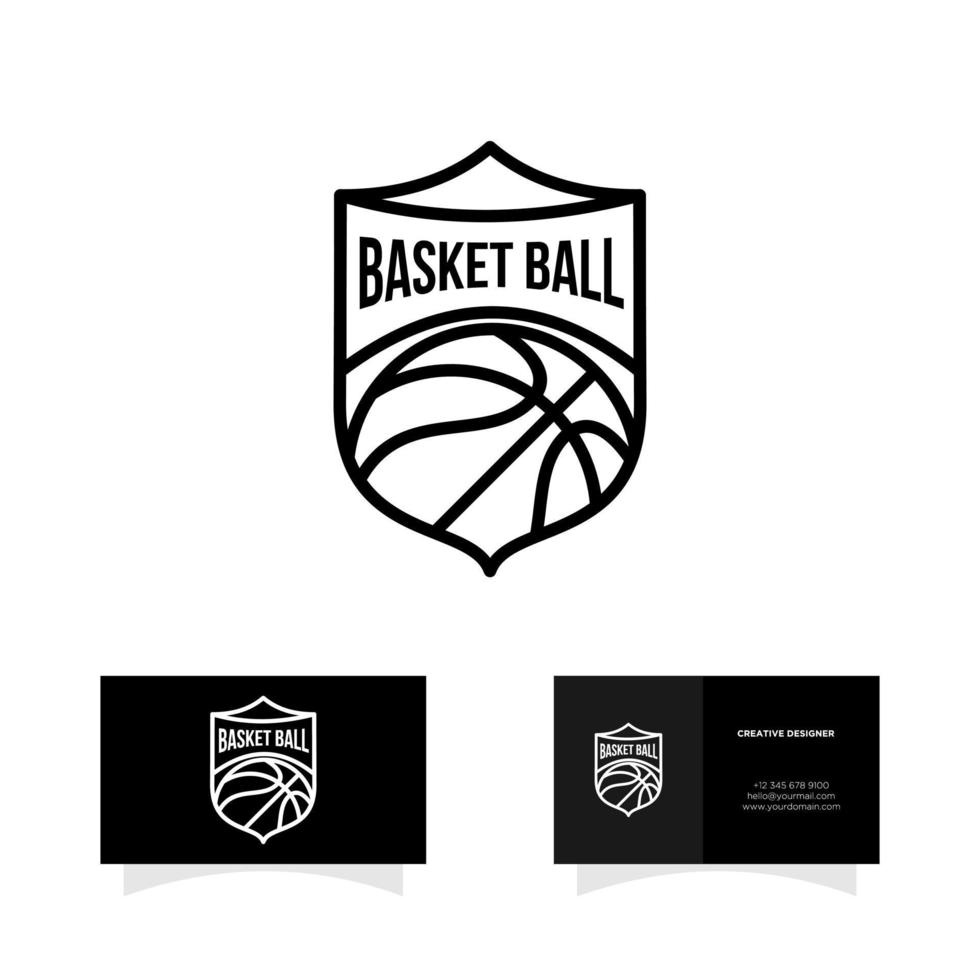 logo de sport insigne de la ligue de basket-ball vecteur