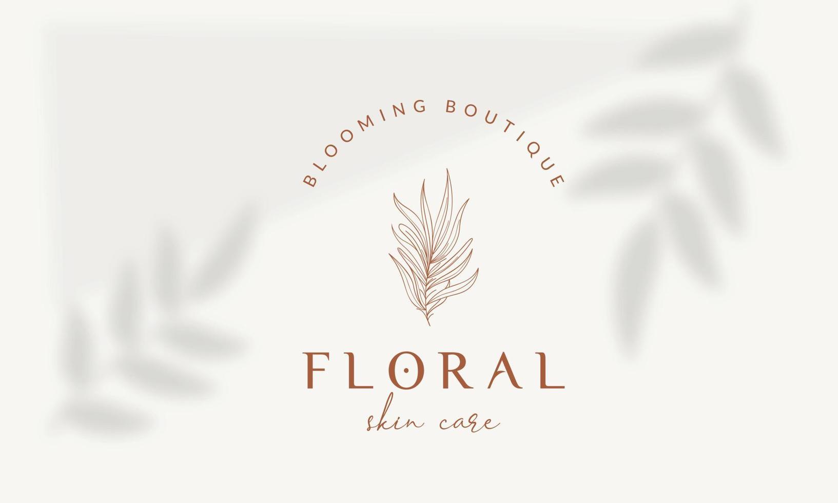 logo dessiné à la main d'élément floral botanique avec fleur et feuilles sauvages. logo pour spa et salon de beauté, boutique, magasin bio, mariage, designer floral, intérieur, photographie, cosmétique. vecteur