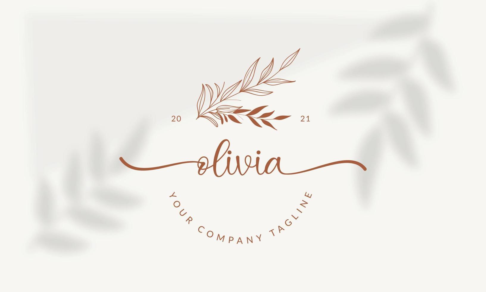 logo dessiné à la main d'élément floral botanique avec fleur et feuilles sauvages. logo pour spa et salon de beauté, boutique, magasin bio, mariage, designer floral, intérieur, photographie, cosmétique. vecteur