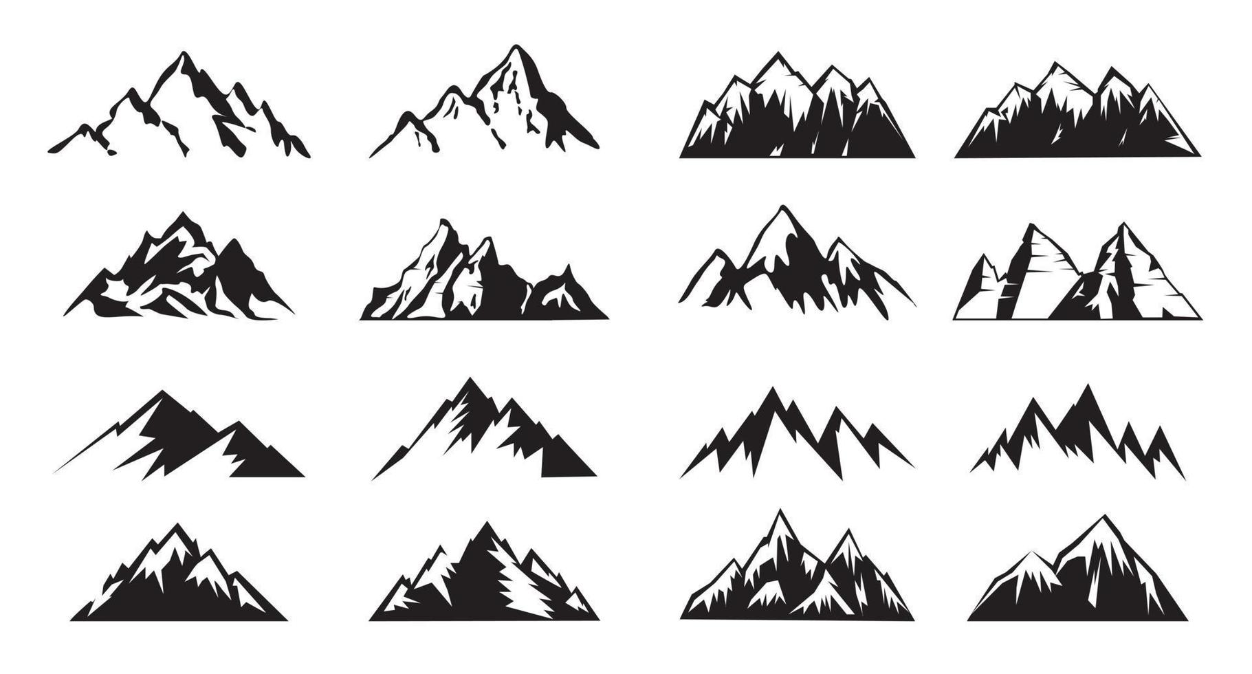 collection d'images de contour de montagne. illustration de contour de vecteur. vecteur