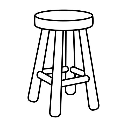 Tabouret Chaise Seating Furniture Illustration vecteur