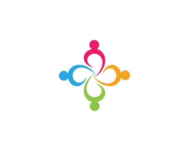 logo et symboles du travail en équipe et de l&#39;adoption du groupe communautaire vecteur