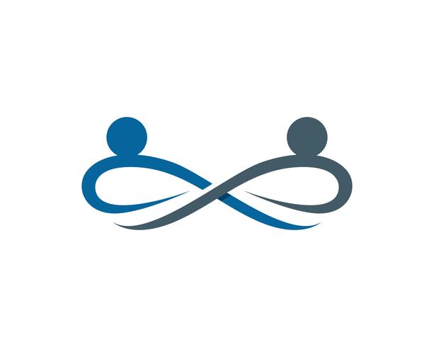 Infinity people Icône d&#39;adoption et de soins communautaires Logo template vecteur