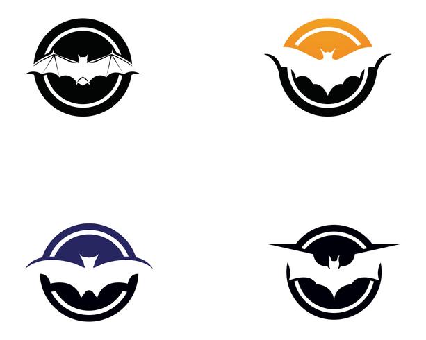 Modèle de logo et symboles de chauve-souris vecteur
