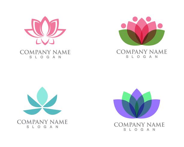 Signe de fleur de lotus pour le bien-être, le spa et le yoga. Illustration vectorielle vecteur