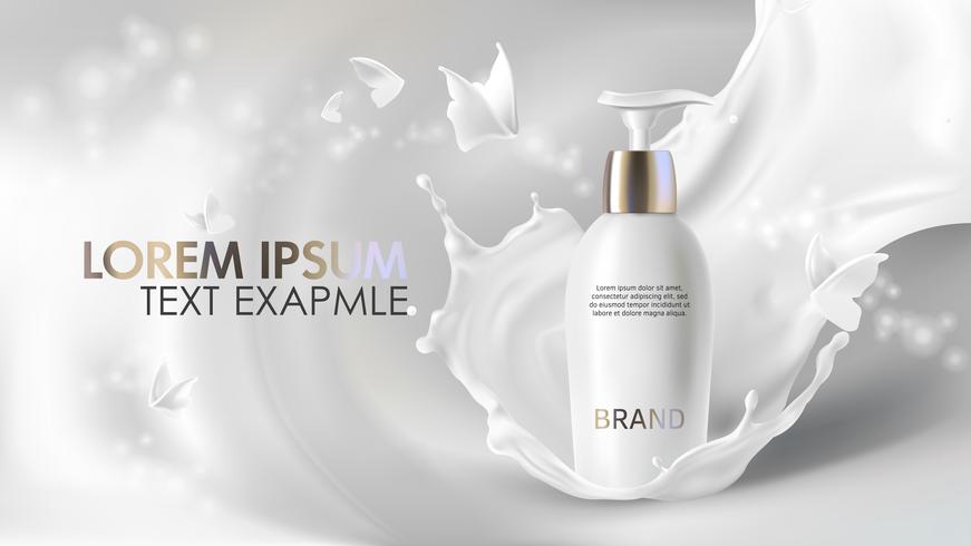 Fond de vecteur réaliste cosmétique avec de la crème