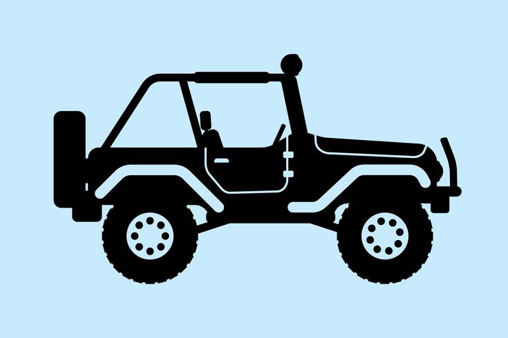 Silhouette de jeep. illustration vectorielle vecteur