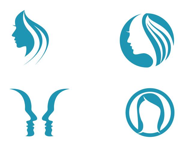 cheveux femme et visage logo et symboles ,, vecteur