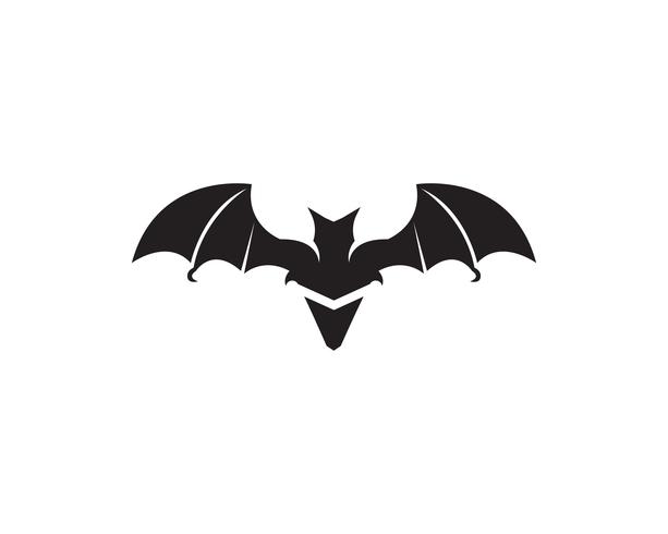 Icône de chauve-souris logo noir modèle fond blanc vecteur