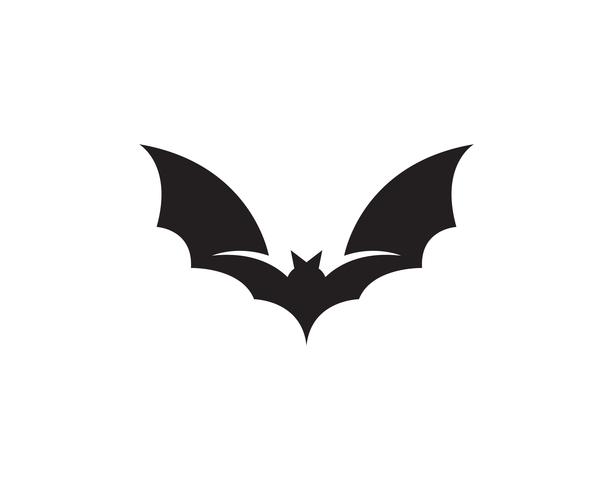 Icône de chauve-souris logo noir modèle fond blanc vecteur