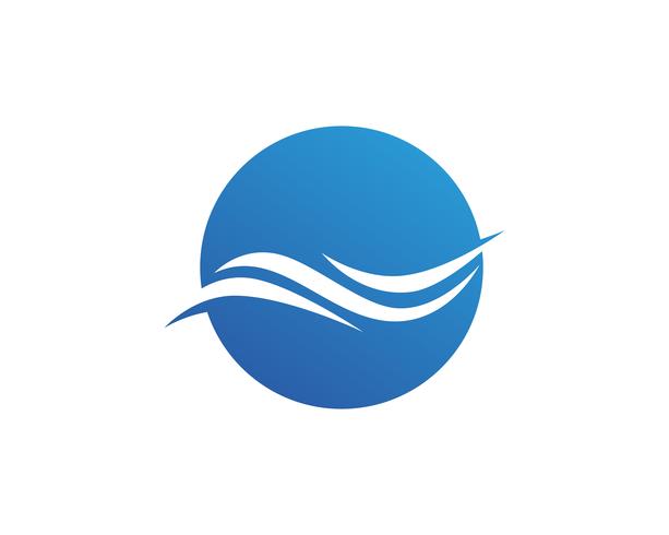 Icône et symbole de la vague de l&#39;eau Logo modèle vectoriel. vecteur