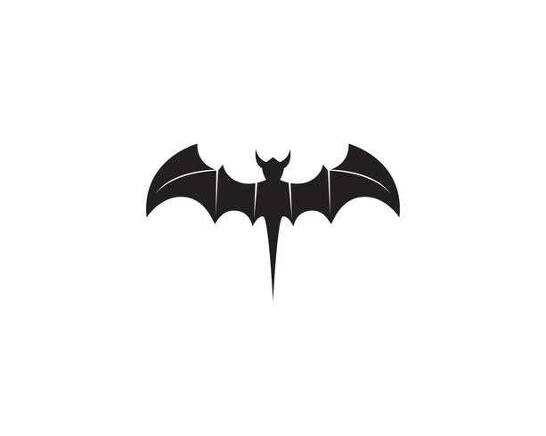 Icône de chauve-souris logo noir modèle fond blanc vecteur