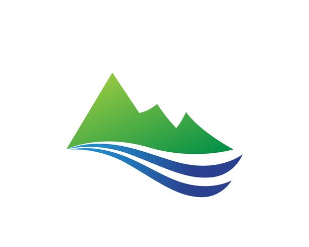 Modèle d&#39;icônes logo et symboles de paysage nature montagne. vecteur