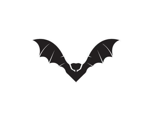 Icône de chauve-souris logo noir modèle fond blanc vecteur