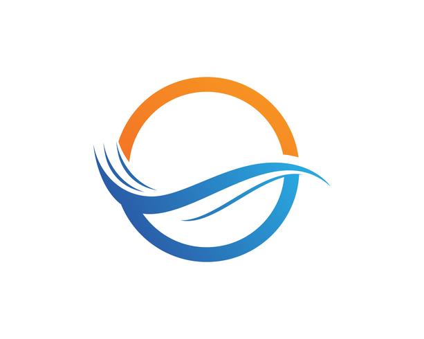Icône et symbole de la vague de l&#39;eau Logo modèle vectoriel. vecteur