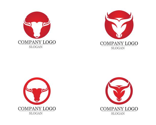 Icônes de modèle logo et symboles corne de taureau vecteur