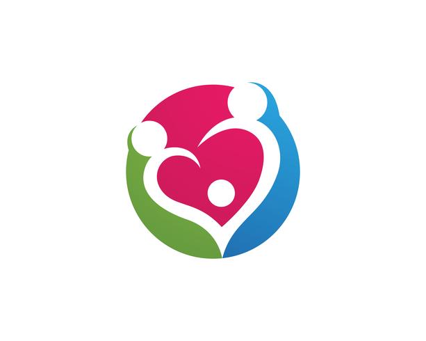 Adoption bébé et soins communautaires Icône de vecteur pour le modèle Logo