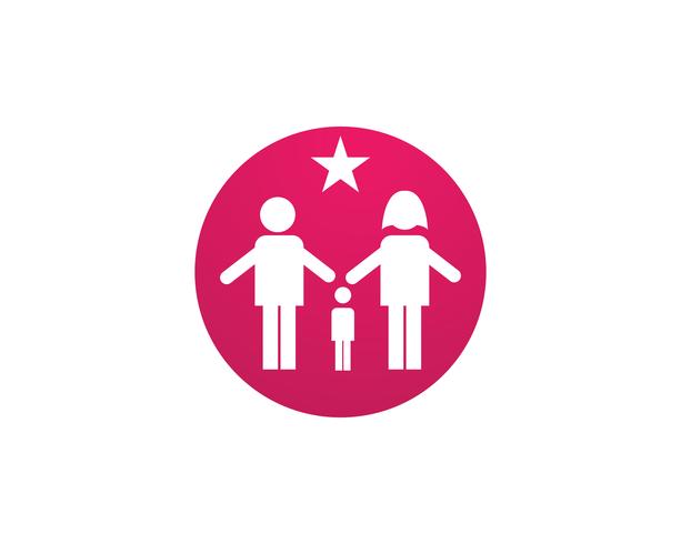 Adoption bébé et soins communautaires Icône de vecteur pour le modèle Logo