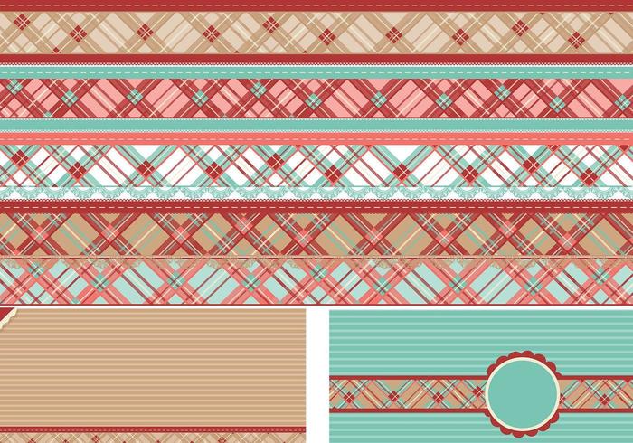 Vecteurs de bordure à carreaux et Pack de vecteur d'arrière-plan