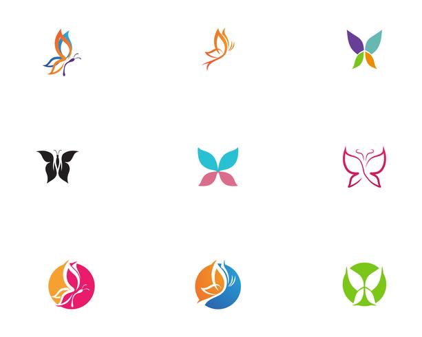 Papillon conceptuel simple logo coloré vecteur