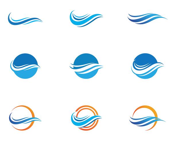 Symbole et icône de la vague d&#39;eau Logo Template vecteurs vecteur