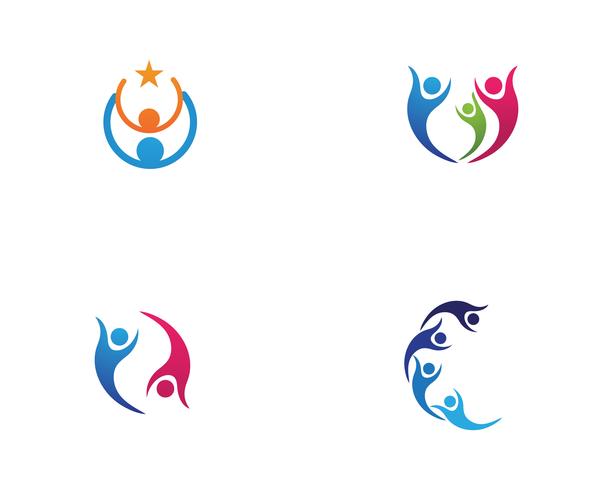 Adoption et soins communautaires Logo template vecteur