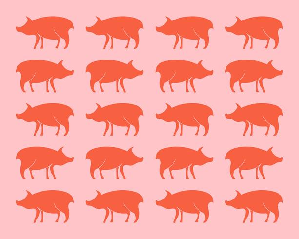 Tête de cochon logo animal vecteur