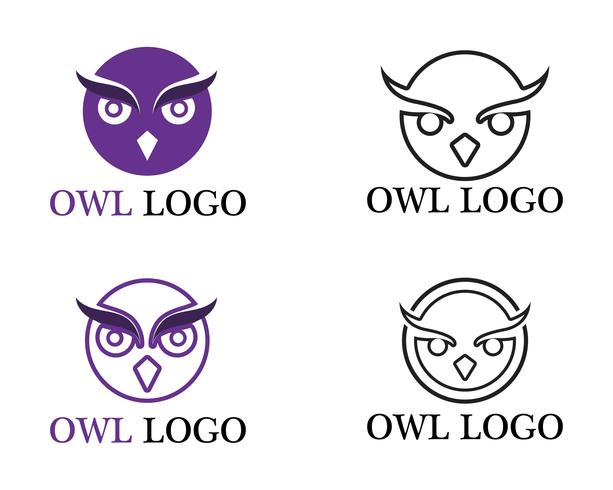 Hibou tête oiseau logo vecteur modèle animal